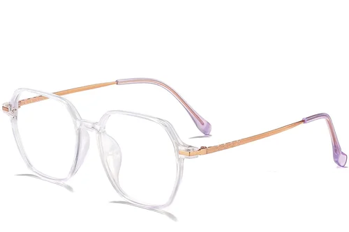 Lunettes rectangulaires transparentes en titane #BS0218-0353