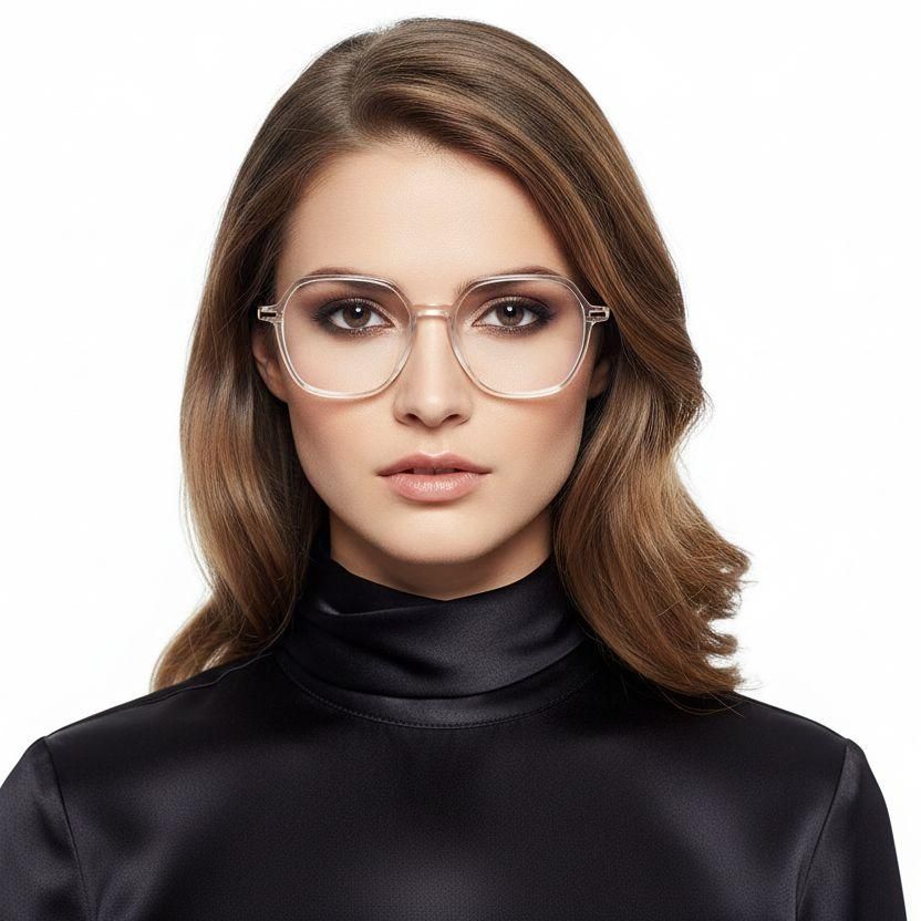Rectangular Transparent Titanium Glasses #BS0218-0353