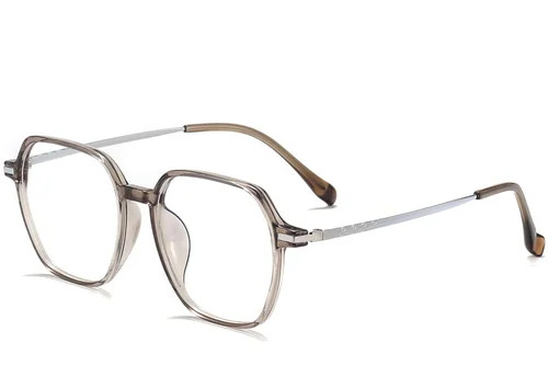 Lunettes rectangulaires en titane brun #BS0218-0354