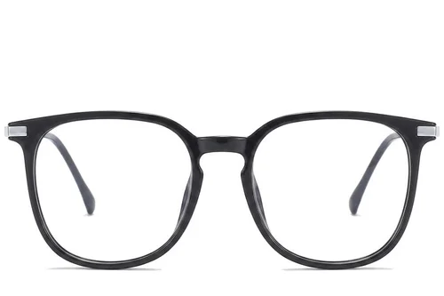 Lunettes ovales en titane noir #BS0218-0355