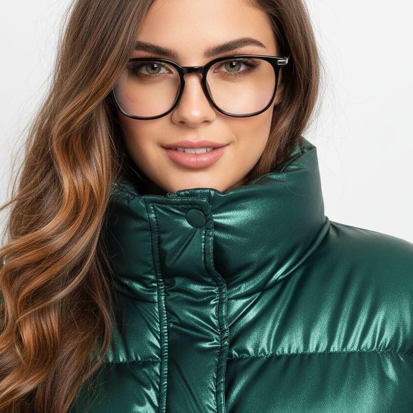 Gafas ovaladas de titanio negro #BS0218-0355