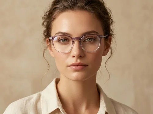 Lunettes ovales en titane violet #BS0218-0356