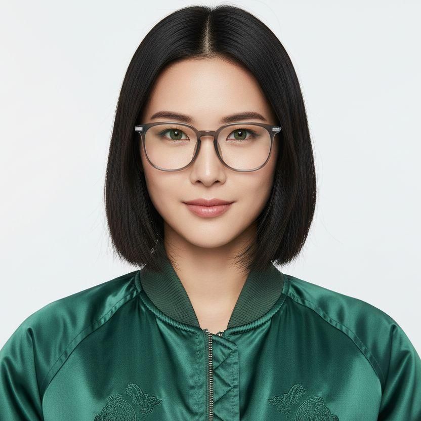 Occhiali ovali in titanio verde #BS0218-0357