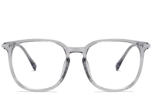 Lunettes ovales en titane gris #BS0218-0358