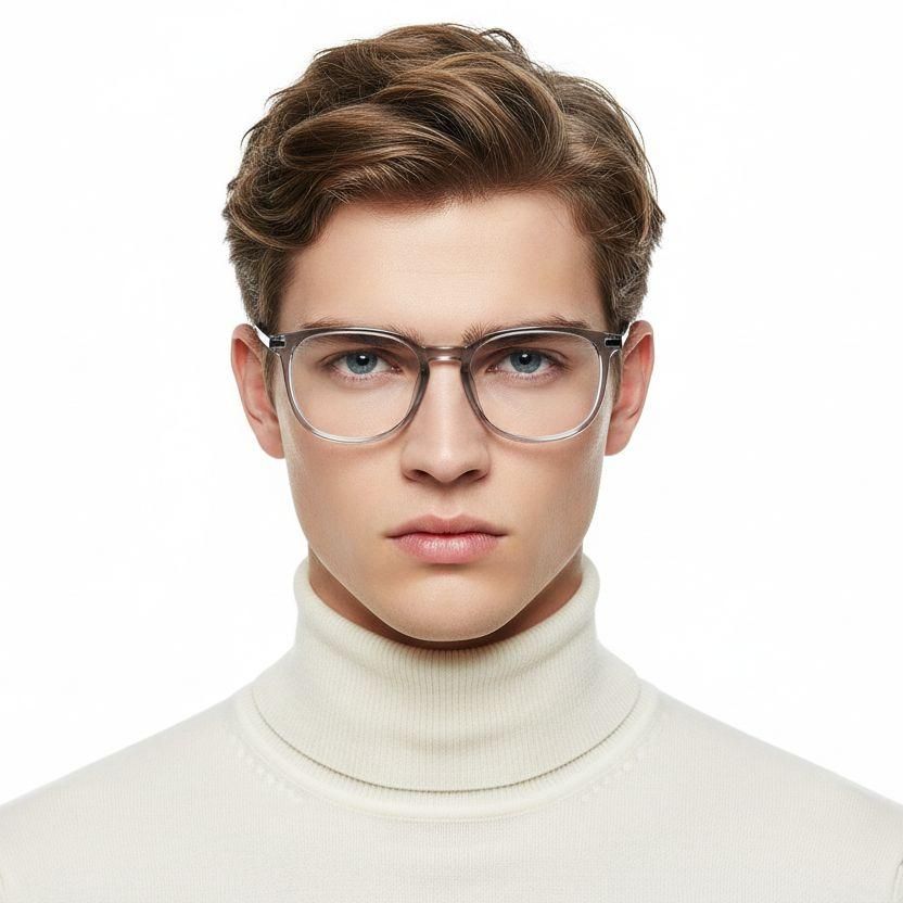 Oval Grey Titanium Glasses #BS0218-0358