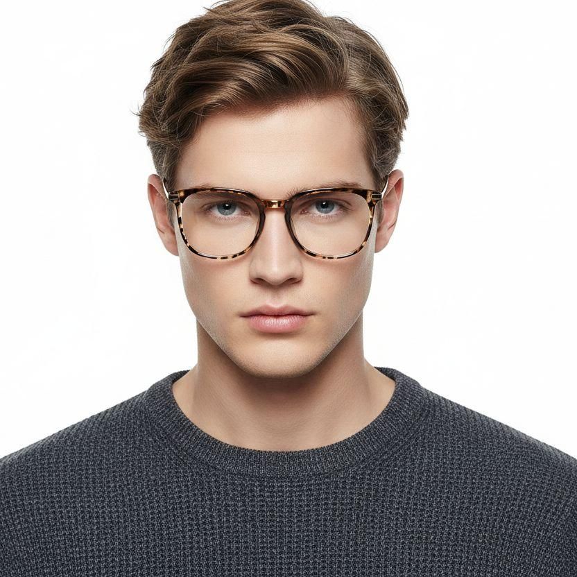 Oval Tortoiseshell Titanium Glasses #BS0218-0361