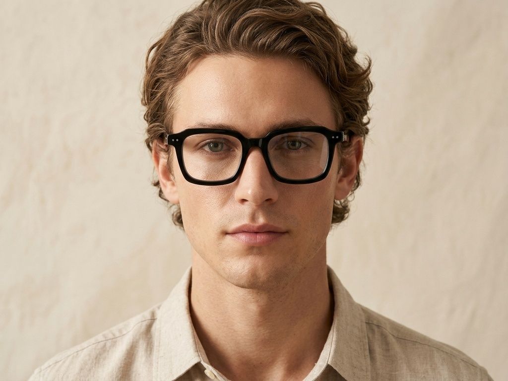 Rectangular Black Acetate Glasses #BS0218-0362
