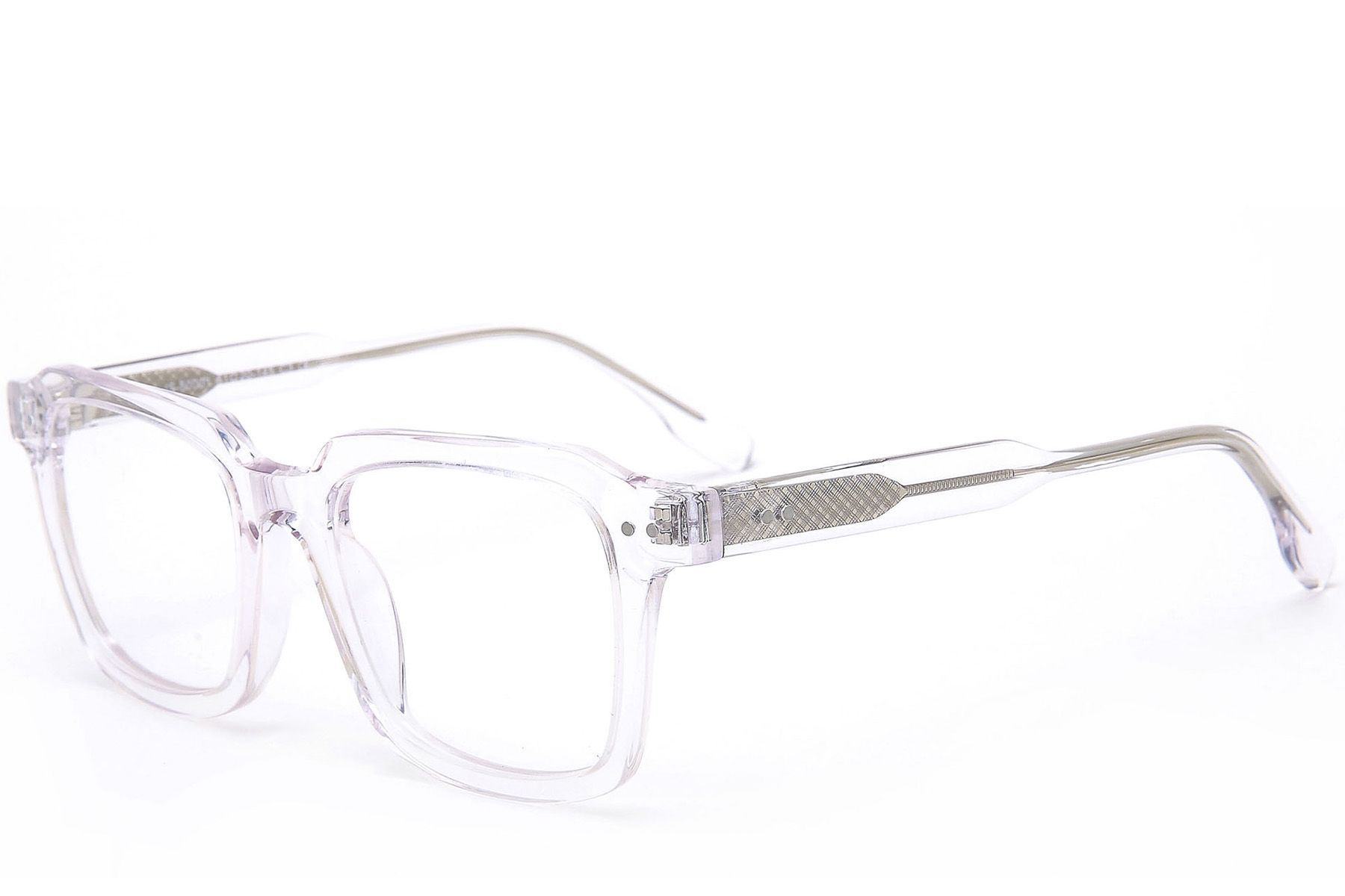 Rechteckige, transparente Acetatgläser #BS0218-0364