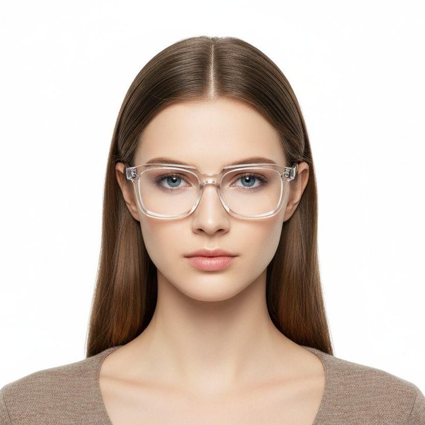 Rectangular Transparent Acetate Glasses #BS0218-0364