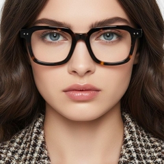 Rectangular Tortoiseshell Acetate Glasses #BS0218-0365