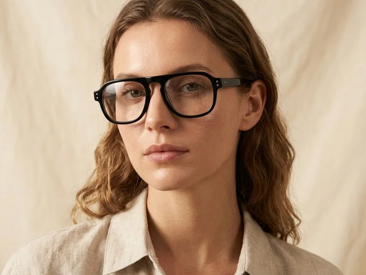 Aviator Black Acetate Glasses #BS0218-0366