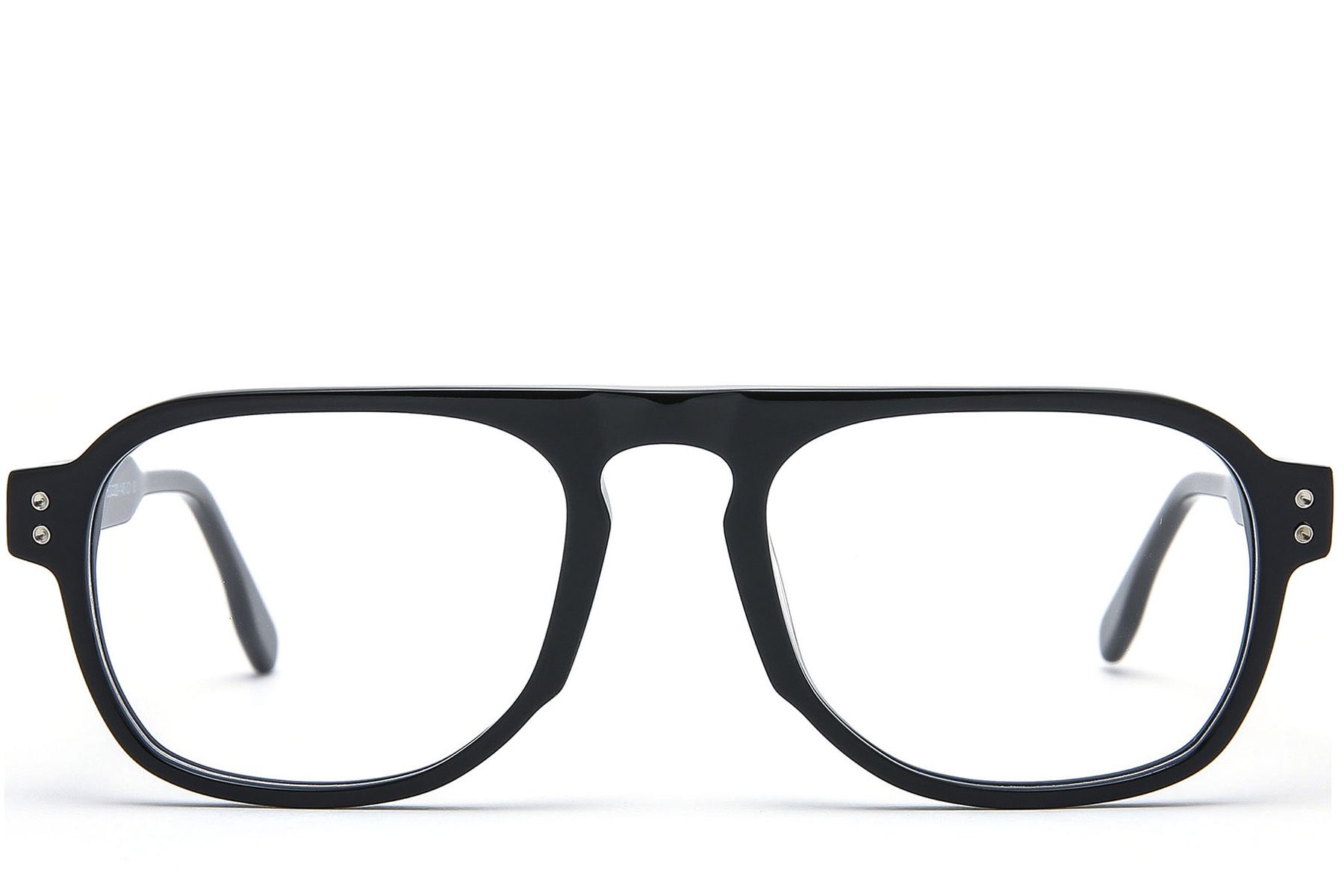 Aviator-Brille aus schwarzem Acetat #BS0218-0366