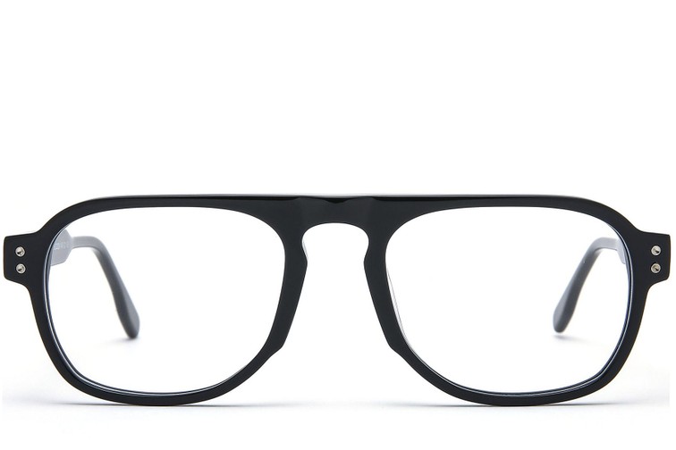 Gafas de aviador de acetato negro #BS0218-0366