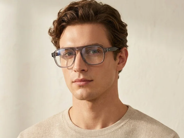 Aviator Grey Acetate Glasses #BS0218-0367