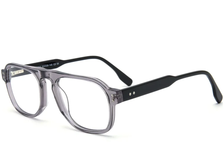 Aviator-Brille aus grauem Acetat #BS0218-0367