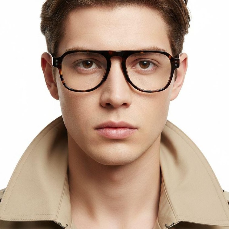 Gafas de aviador de acetato de carey n.° BS0218-0369