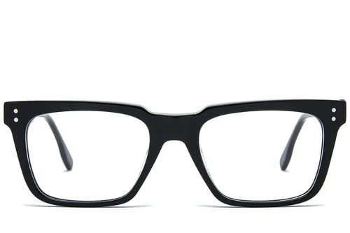 Lunettes rectangulaires en acétate noir #BS0218-0370