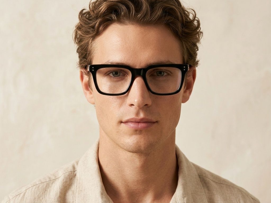 Rectangular Black Acetate Glasses #BS0218-0370