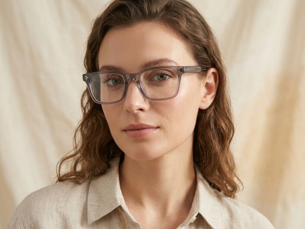 Rectangular Grey Acetate Glasses #BS0218-0371