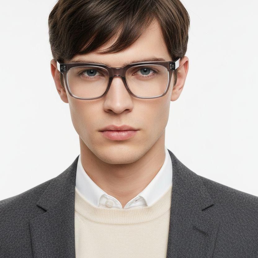 Rectangular Grey Acetate Glasses #BS0218-0371