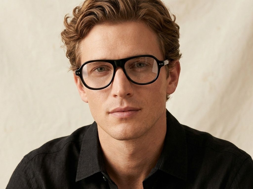 Aviator Black Acetate Glasses #BS0218-0374