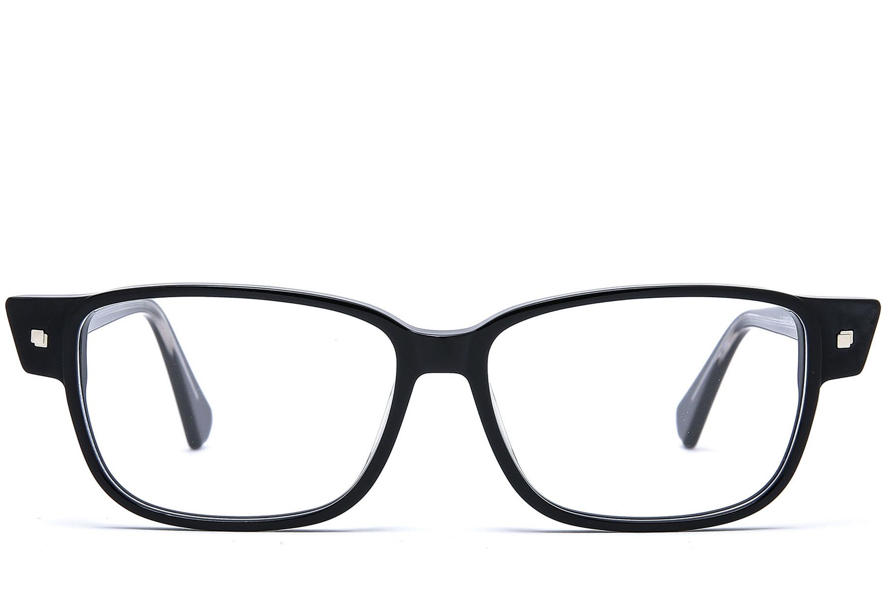 Gafas rectangulares de acetato negro #BS0218-0378
