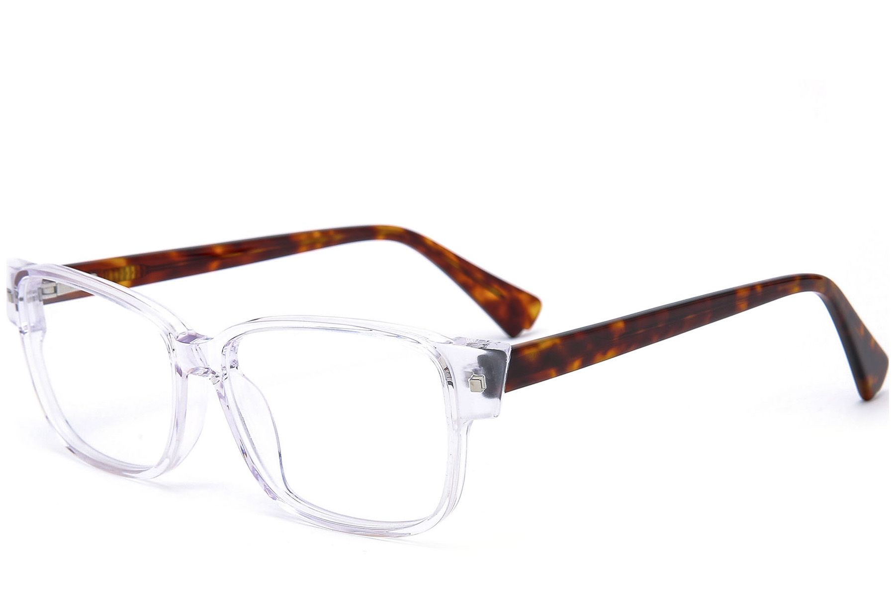 Gafas rectangulares de acetato transparente #BS0218-0380