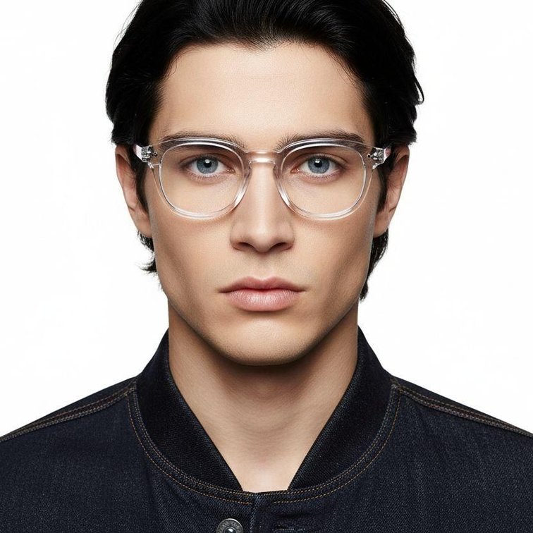 Gafas ovaladas de acetato transparente #BS0218-0383