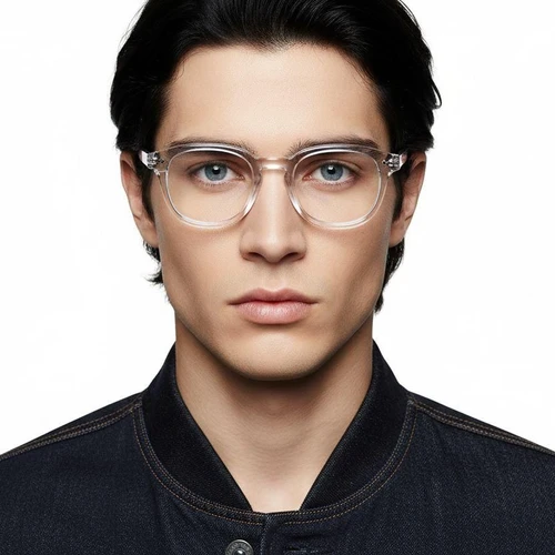 Oval Transparent Acetate Glasses #BS0218-0383