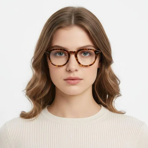 Lunettes ovales en acétate écaille de tortue #BS0218-0384