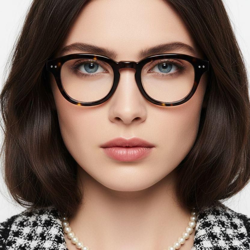 Oval Tortoiseshell Acetate Glasses #BS0218-0385