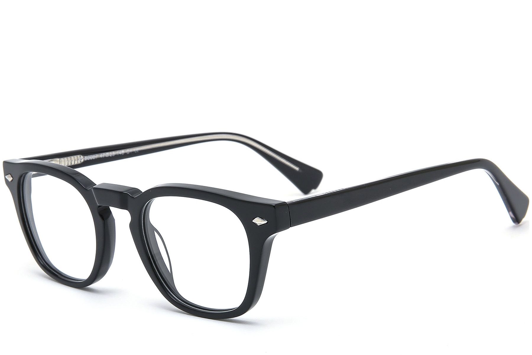 Oval Black Acetate Glasses #BS0218-0386