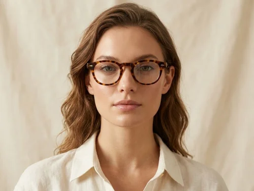 Lunettes ovales en acétate écaille de tortue #BS0218-0389