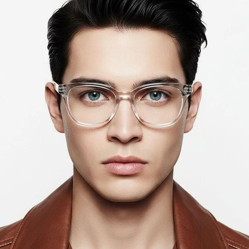 Oval Transparent Acetate Glasses #BS0218-0391