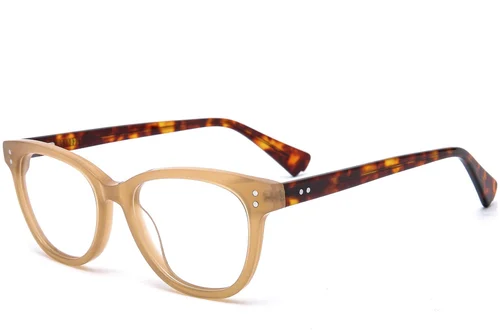 Lunettes ovales en acétate brun #BS0218-0392