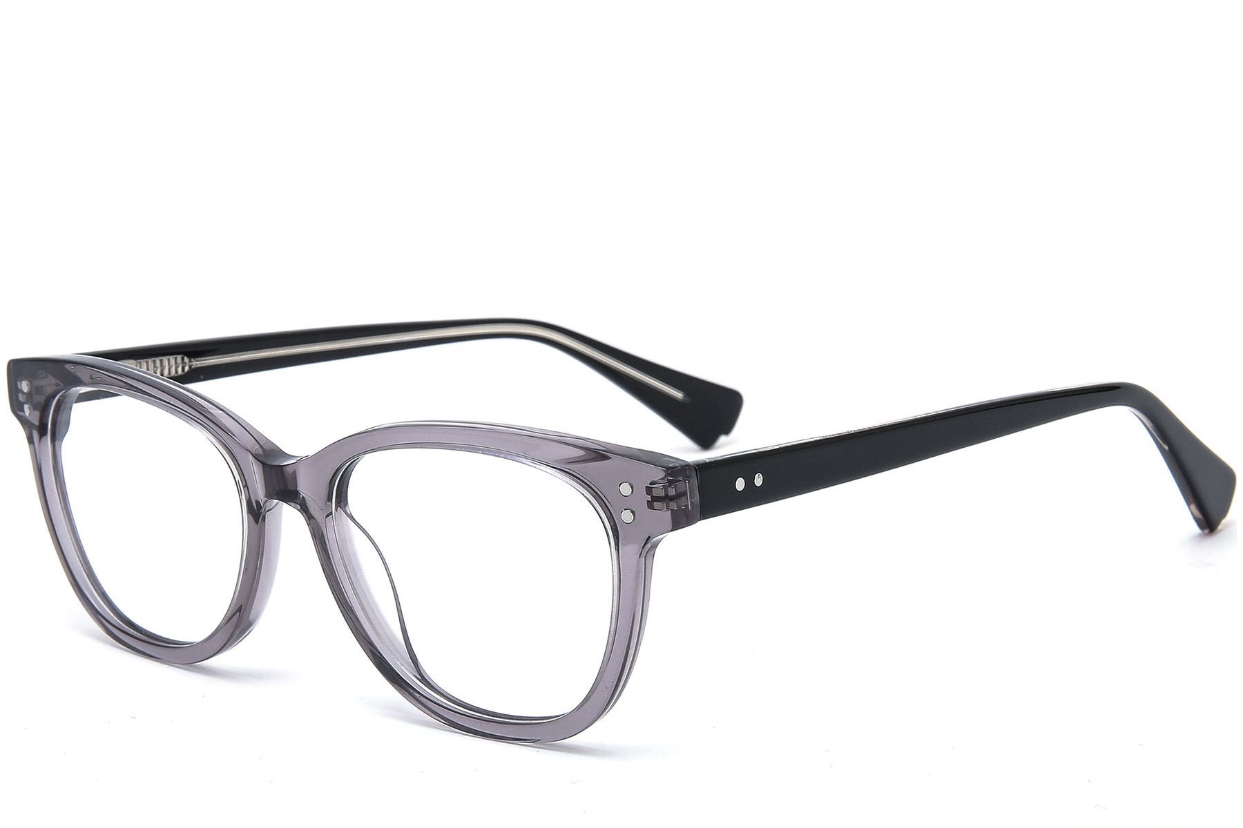 Oval Grey Acetate Glasses #BS0218-0393