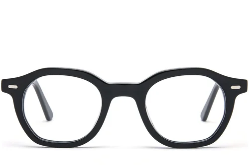 Lunettes ovales en acétate noir #BS0218-0394