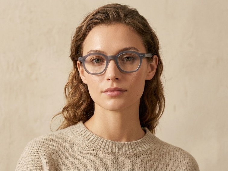 Oval Grey Acetate Glasses #BS0218-0395
