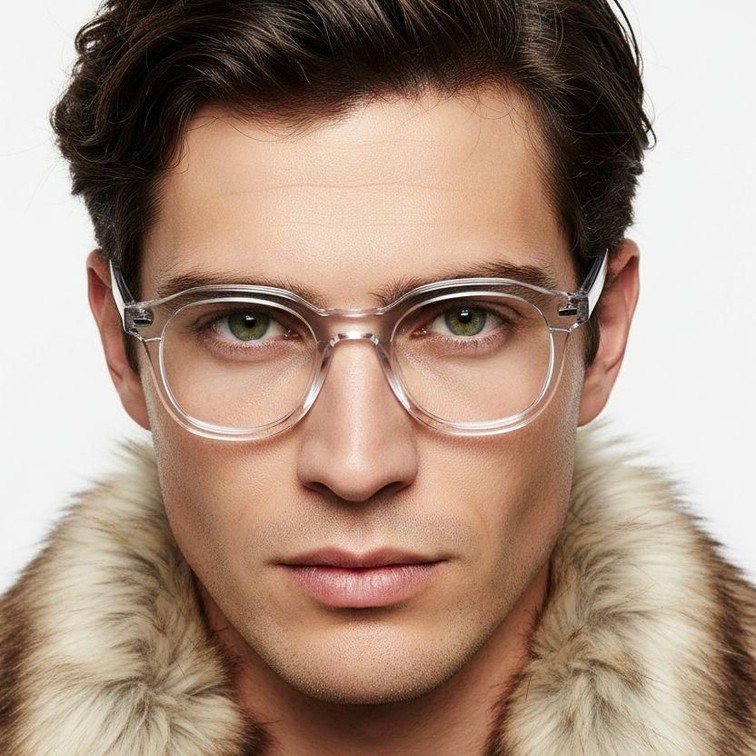 Ovale, transparente Acetatgläser #BS0218-0396