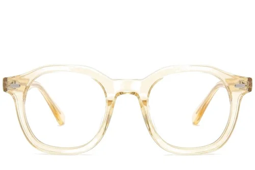 Verres ovales en acétate jaune #BS0218-0397