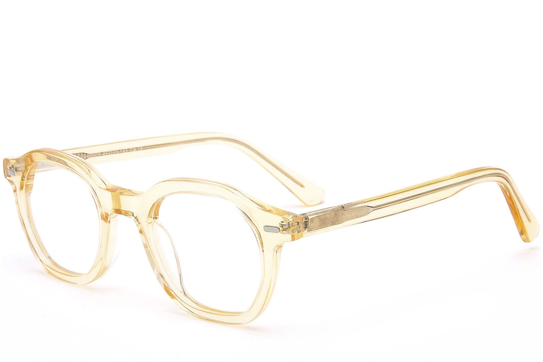 Oval Yellow Acetate Glasses #BS0218-0397