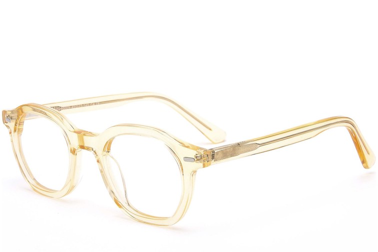 Gafas ovaladas de acetato amarillo #BS0218-0397