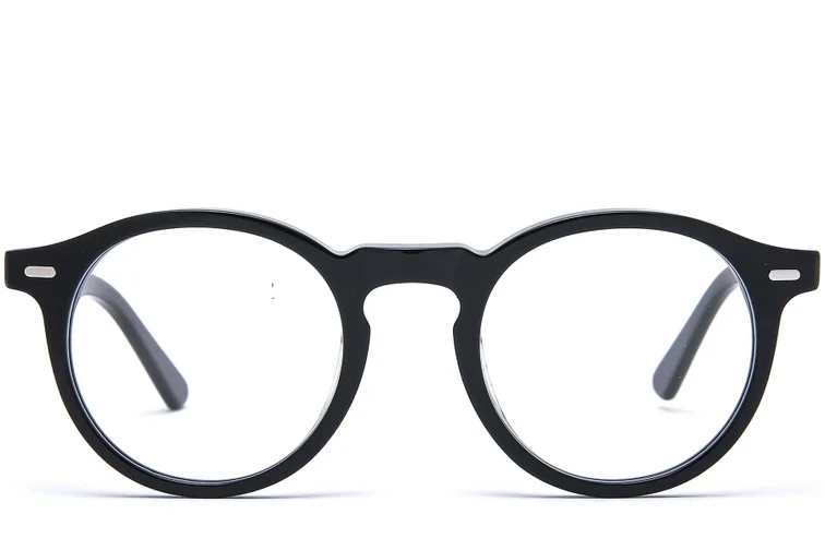 Round Black Acetate Glasses #BS0218-0398