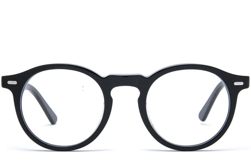 Ronde zwarte acetaatbril #BS0218-0398