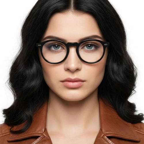Round Black Acetate Glasses #BS0218-0398