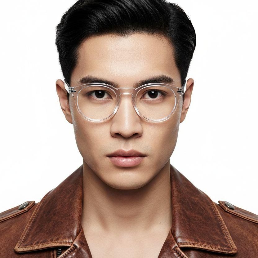 Round Transparent Acetate Glasses #BS0218-0399