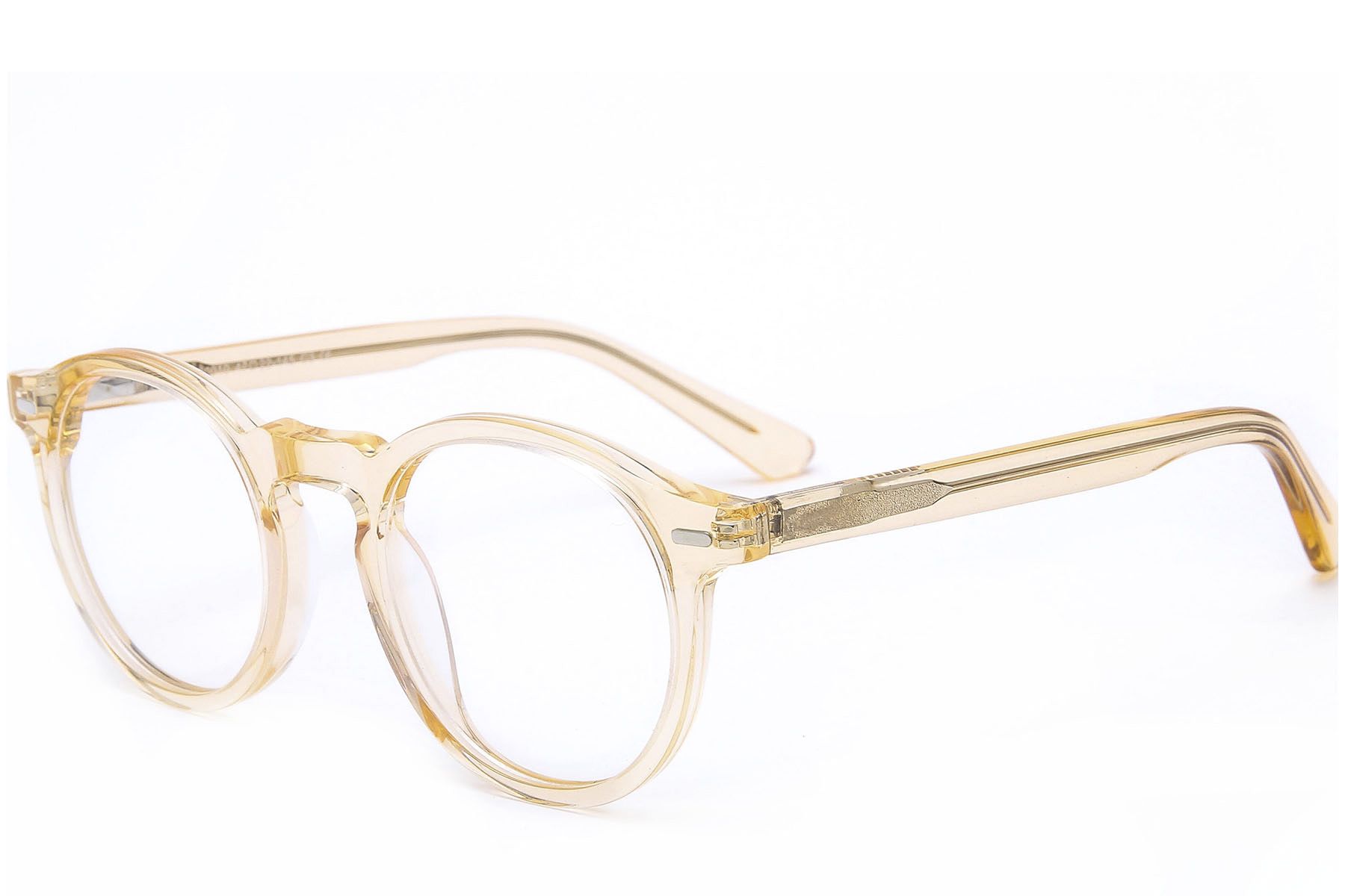 Round Yellow Acetate Glasses #BS0218-0400