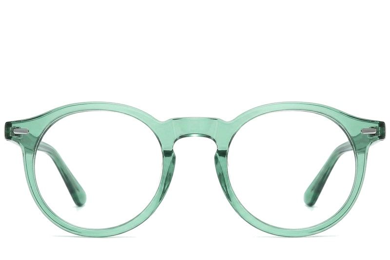 Round Green Acetate Glasses #BS0218-0401