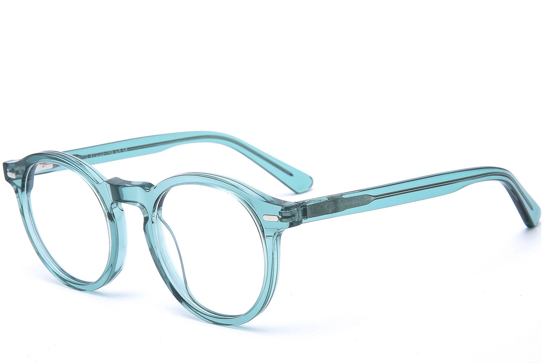 Round Blue Acetate Glasses #BS0218-0401