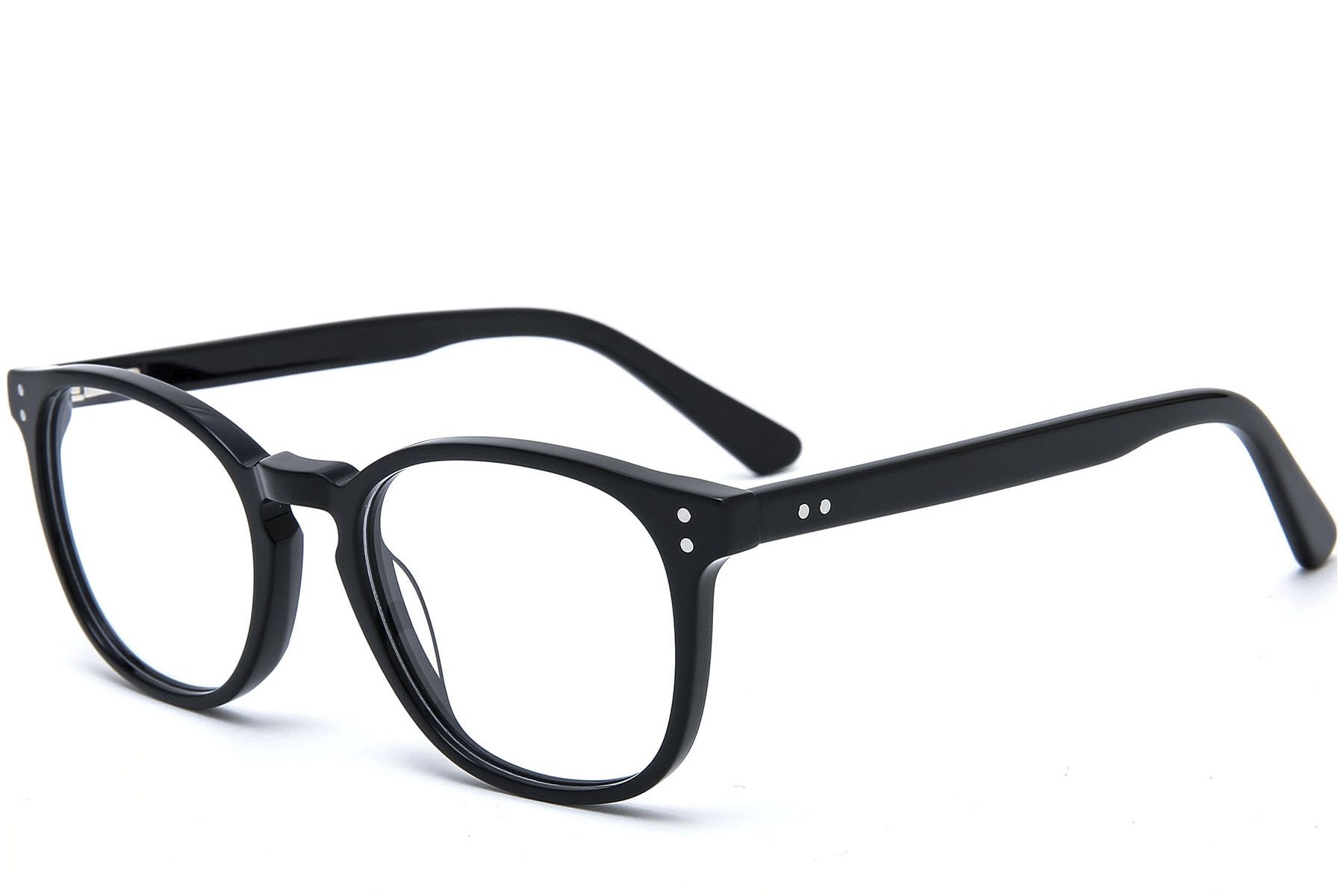Oval Black Acetate Glasses #BS0218-0402